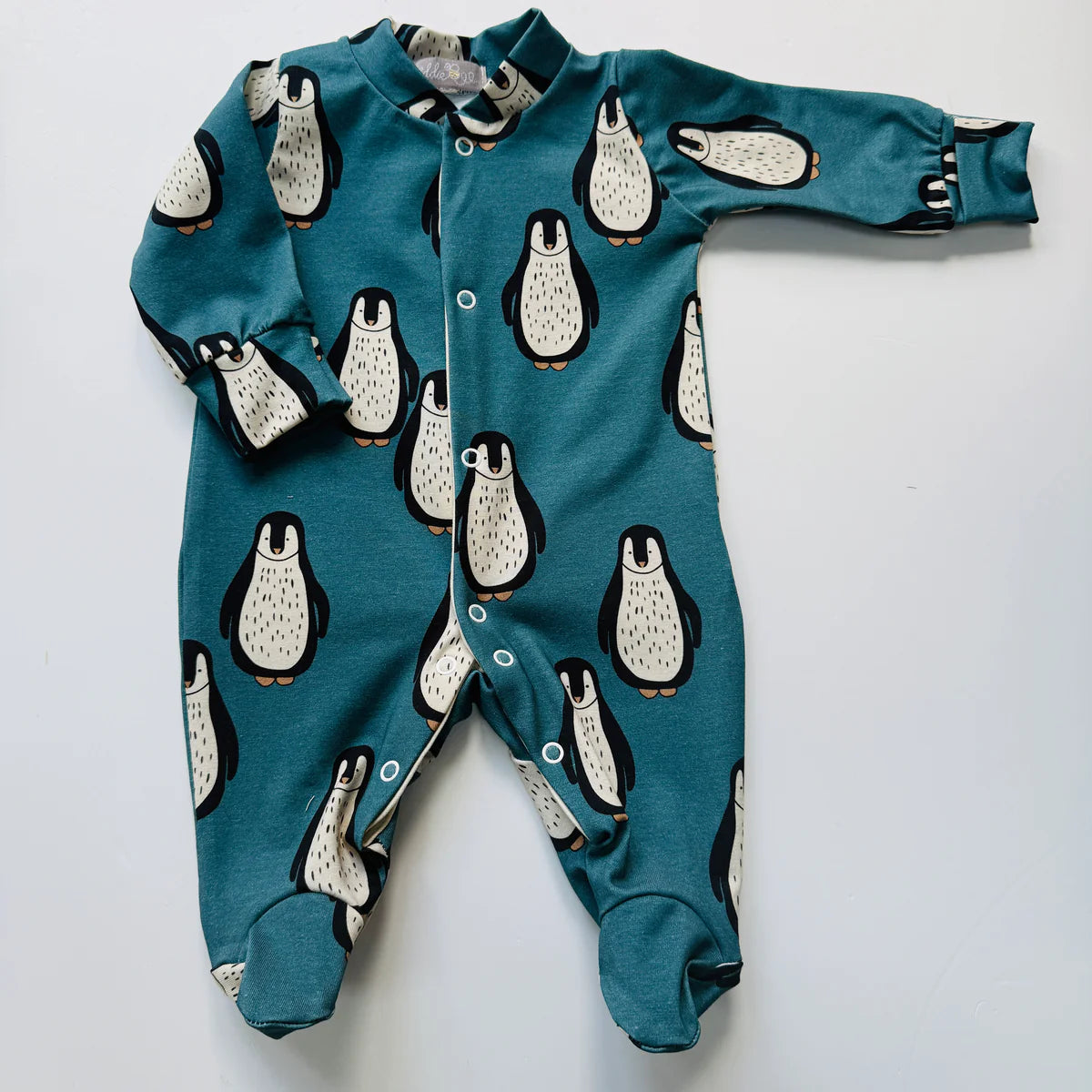 Penguin Christmas Organic Cotton Baby Sleep Suit Onesie