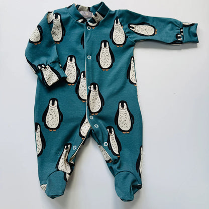 Penguin Christmas Organic Cotton Baby Sleep Suit Onesie