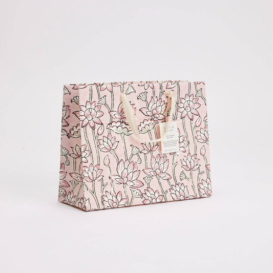 Lotus Pink Earth Medium Block Printed Gift Bags