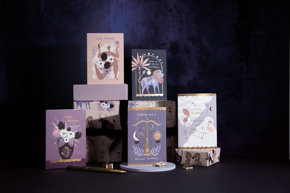 Lion Zodiac Birthday Card
