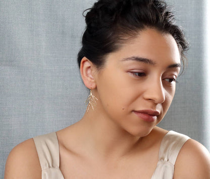 Pine Needle Leaf Drop Earrings
