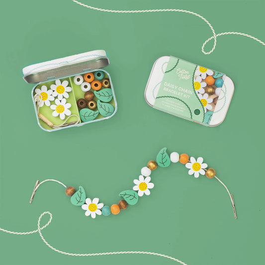 Mini Daisy Bracelet Gift Kit Wooden Bead Jewellery Making Friendship Bracelet Childrens