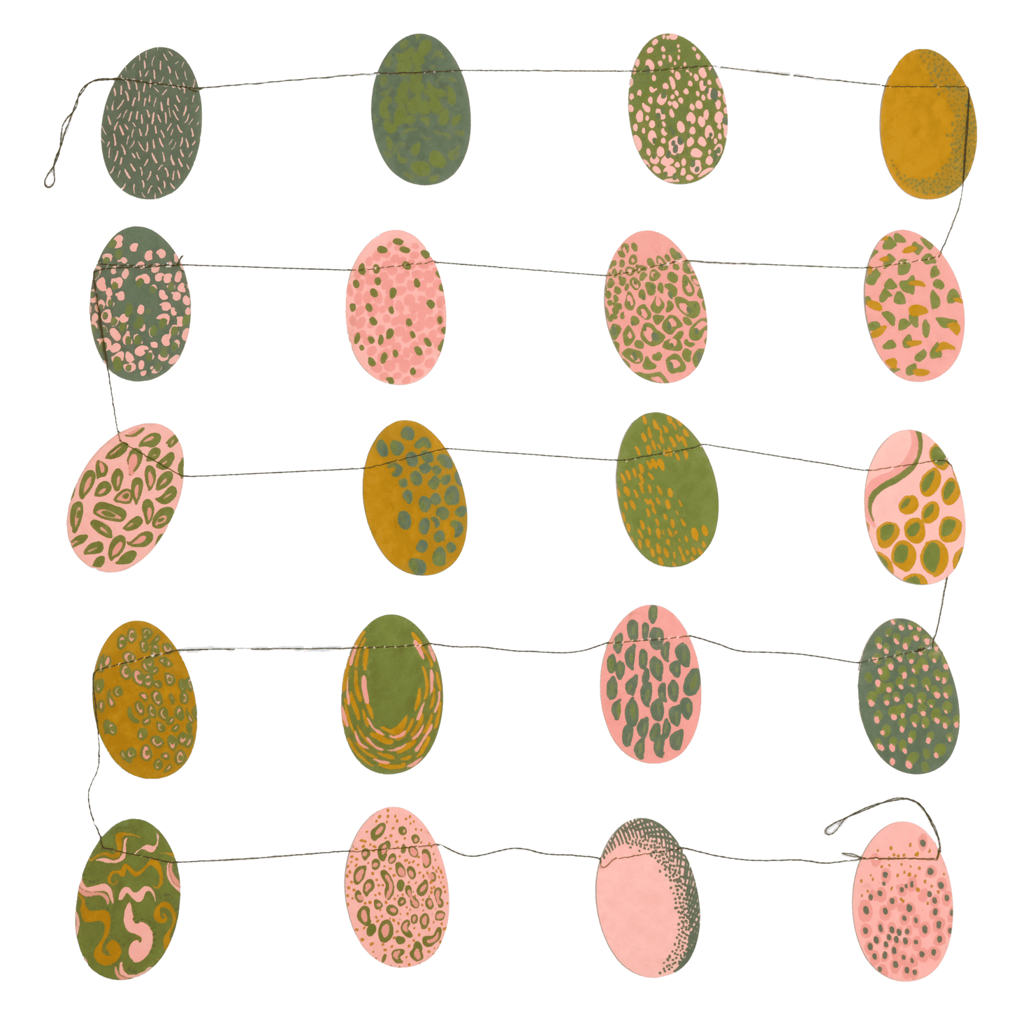 Pink Eggs Sewn Garland