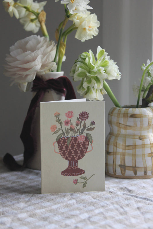 Pink Dahlias Mini Art Card