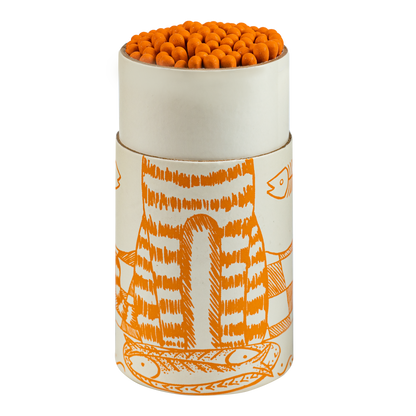 Cat and Mackerel by Elizabeth Harbour Cylinder Safety Matches