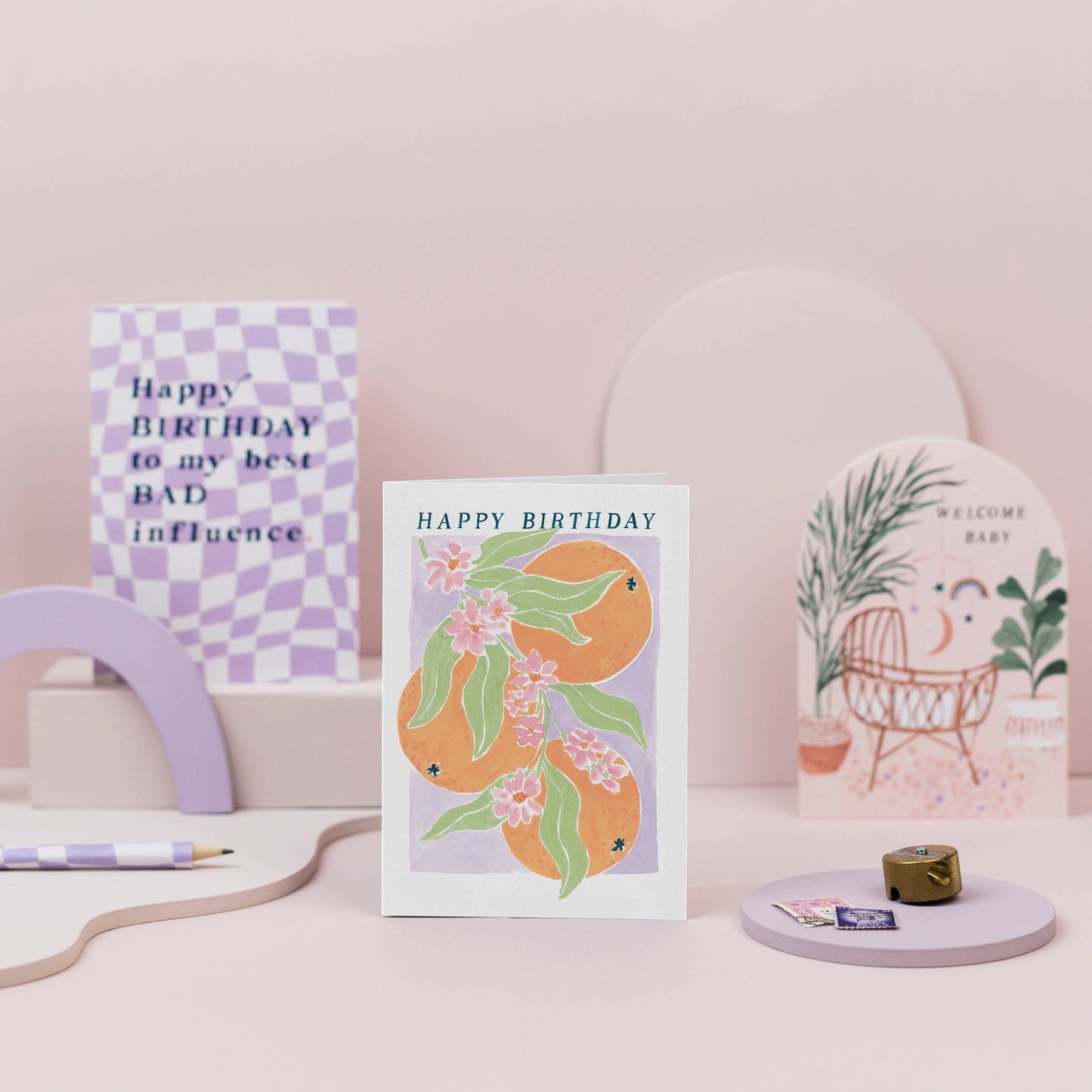 Oranges Birthday Art Card