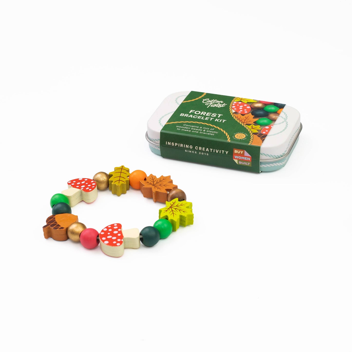 Mini Forest Bracelet Gift Kit Wooden Bead Jewellery Making Friendship Bracelet Childrens