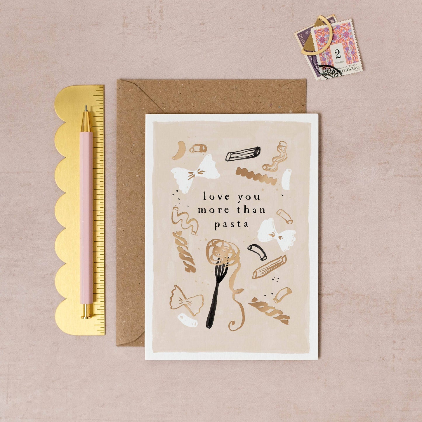 Love You More Than Pasta Love Card | Valentine's Card