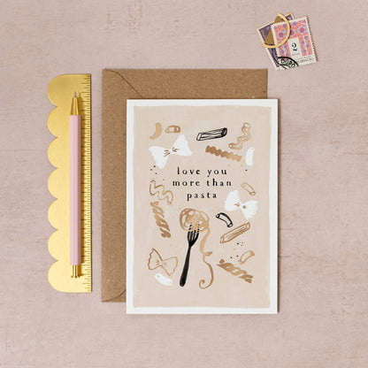 Love You More Than Pasta Love Card | Valentine's Card