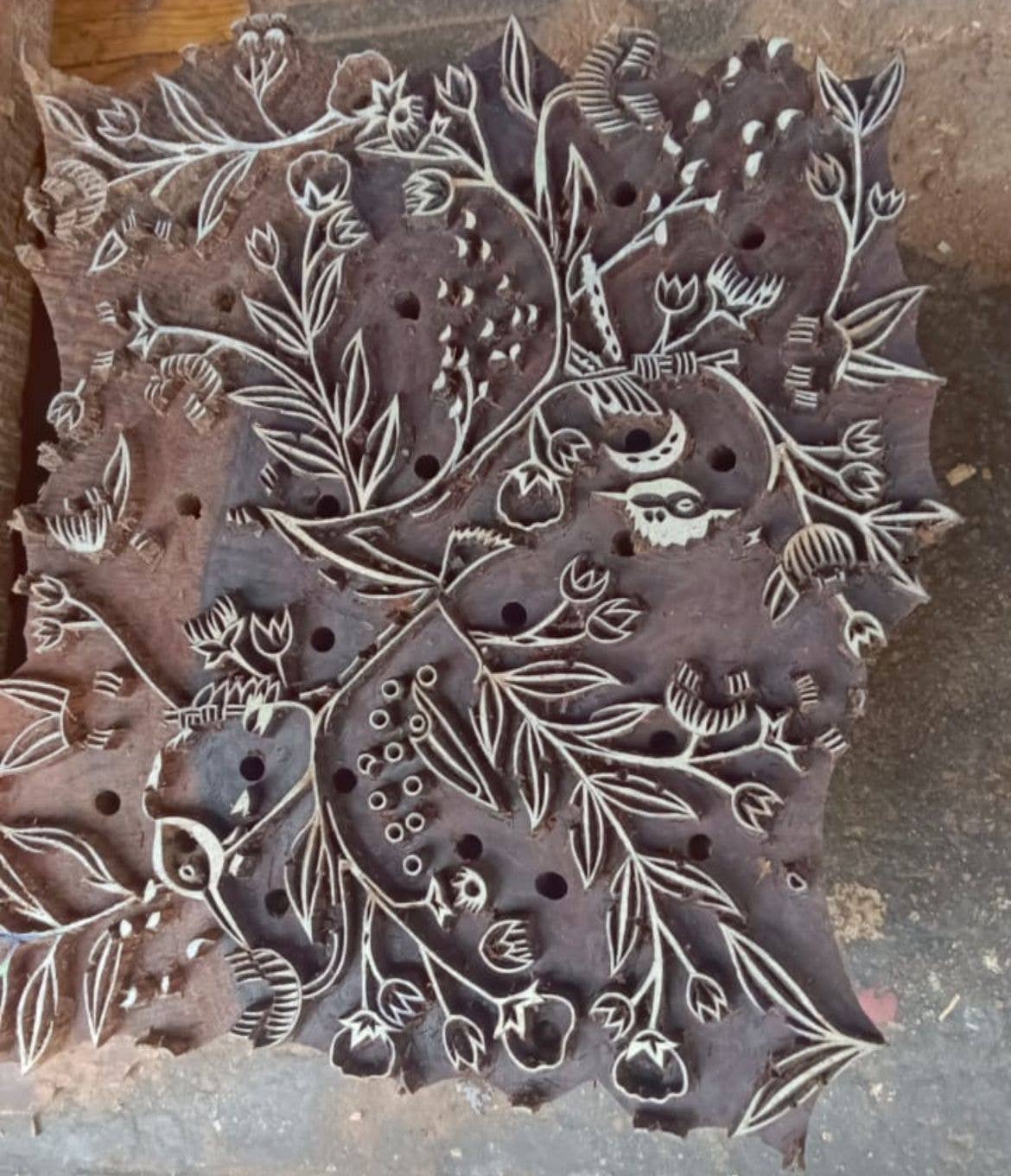 Block Printed Wrapping Paper Sheets - BP Song Birds Sunshine