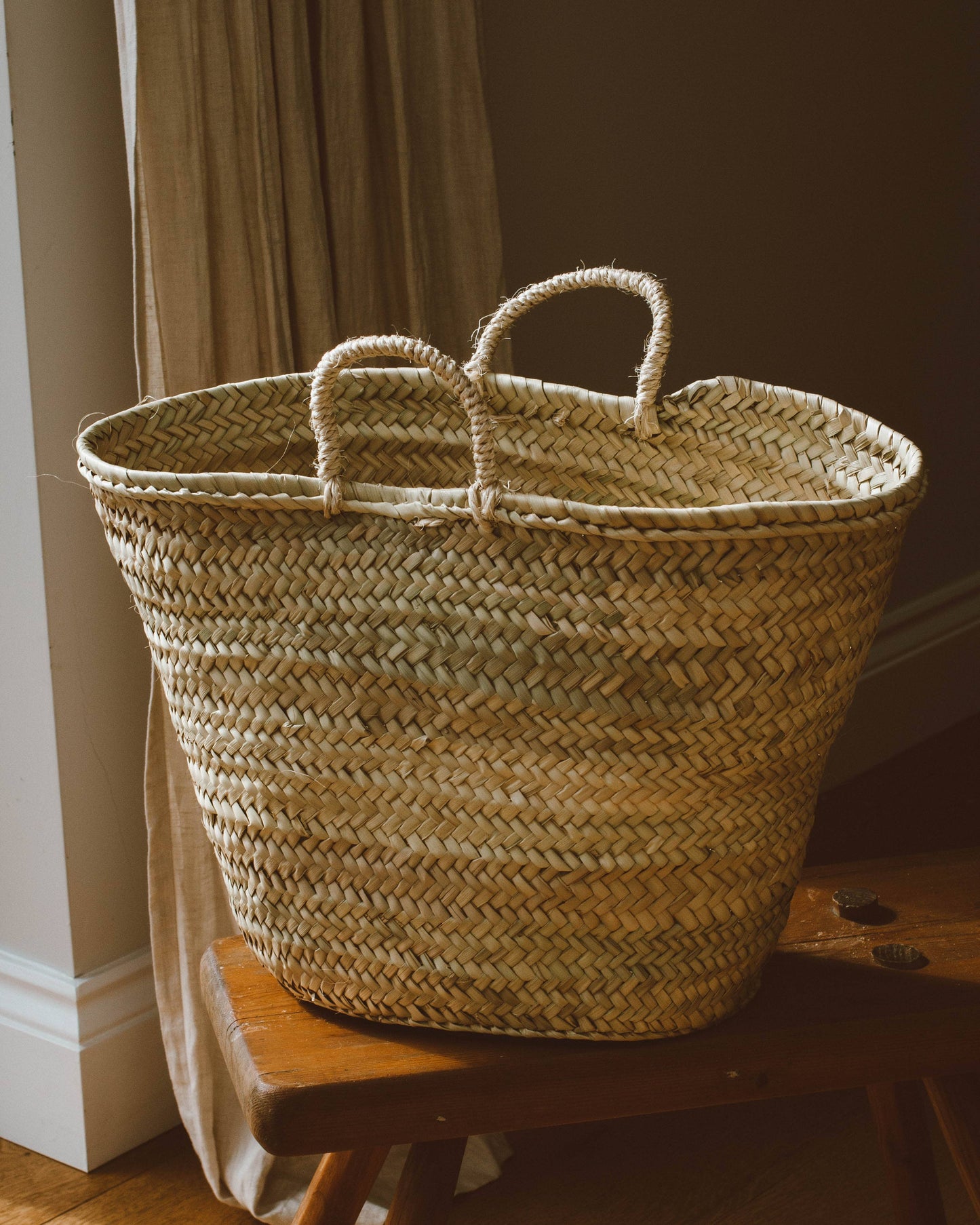 Vegan French Market Basket Bag
