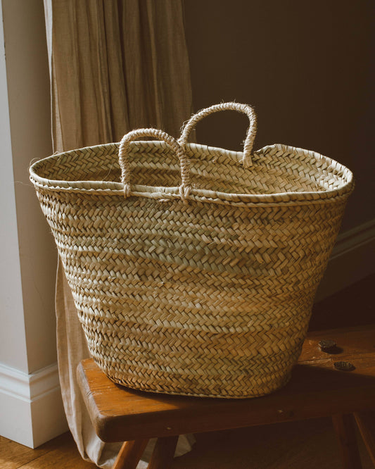 Vegan French Market Basket Bag
