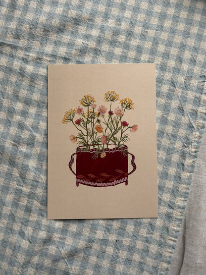 Summer Jewels Flowers A5 Gouache Art Print