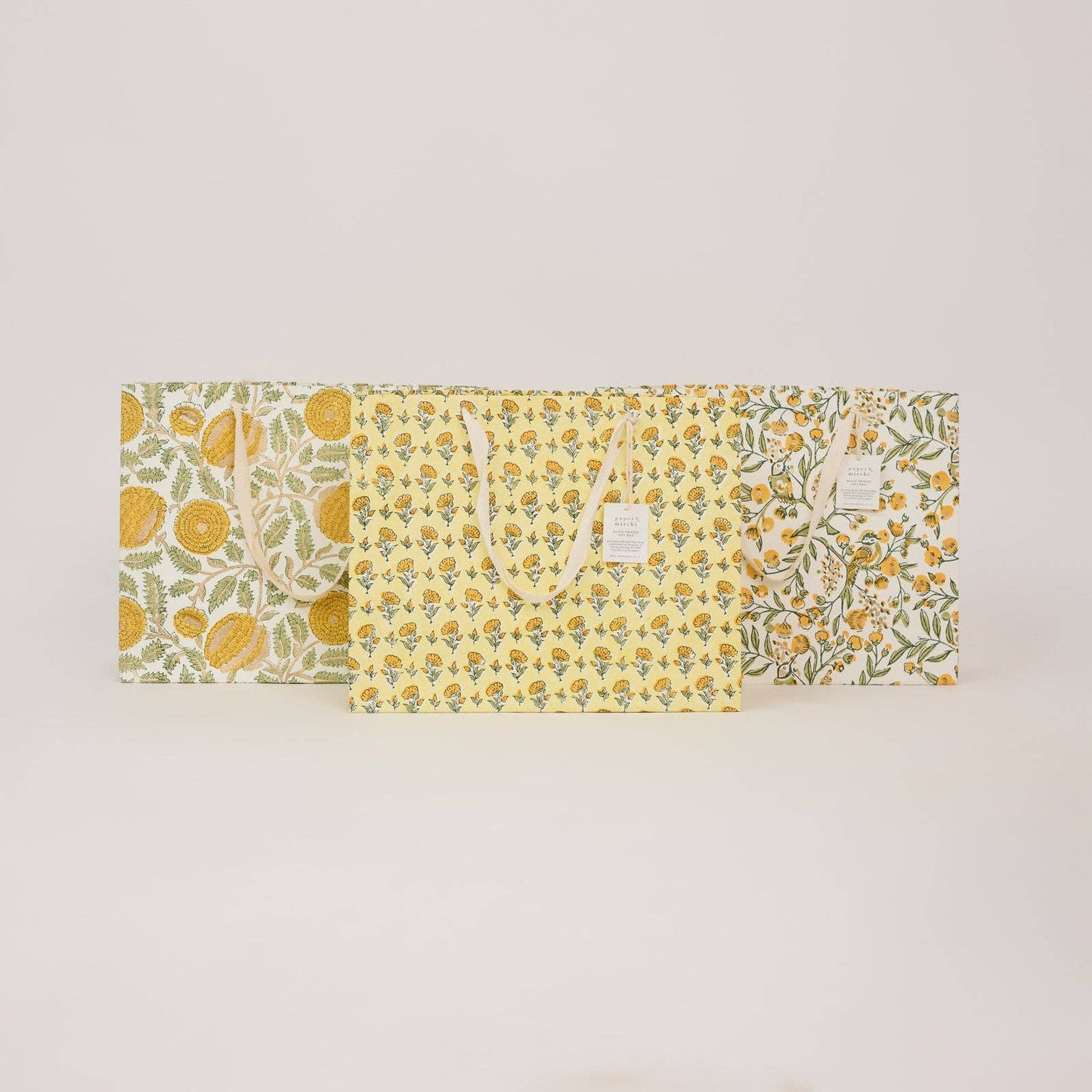Marigold Glitz Sunshine Refresh Large Block Printed Gift Bags