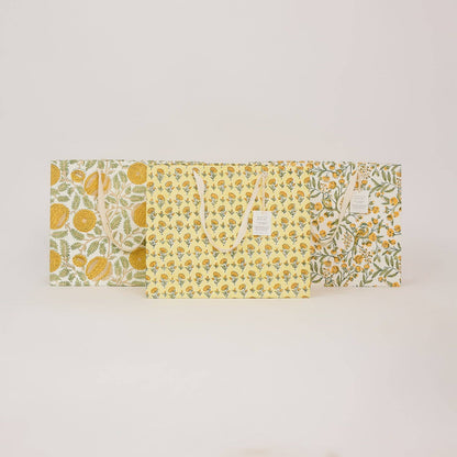 Marigold Glitz Sunshine Refresh Large Block Printed Gift Bags