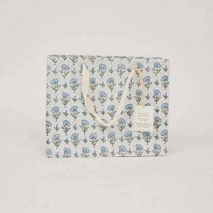 Ditsy Blue Stone Medium Block Printed Gift Bags