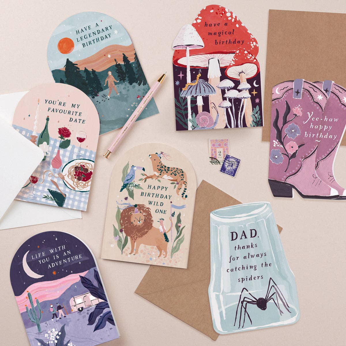 Spider Catching Dad Card Fathers Day Cards