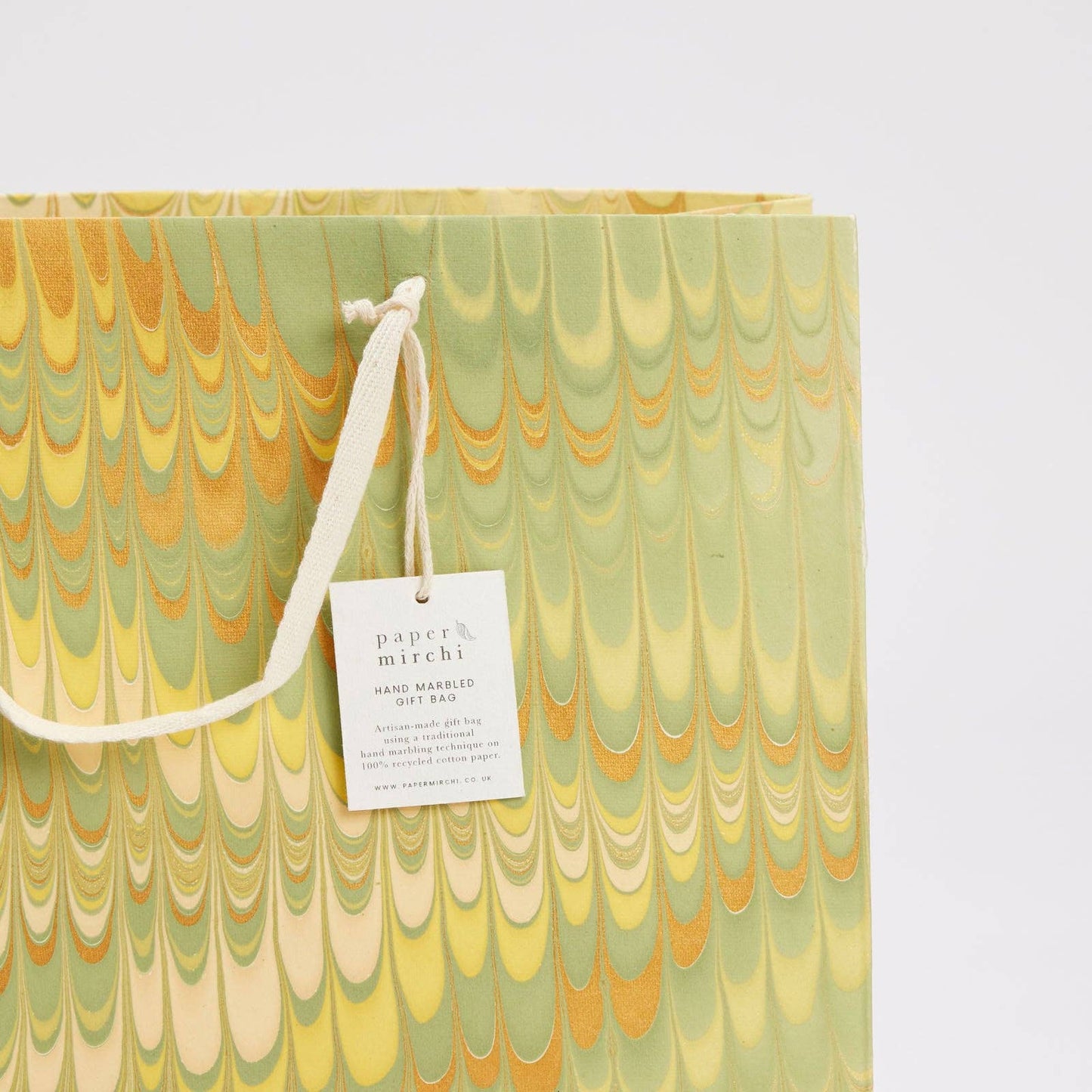 Scallops Yellow Large Hand Marbled Gift Bags