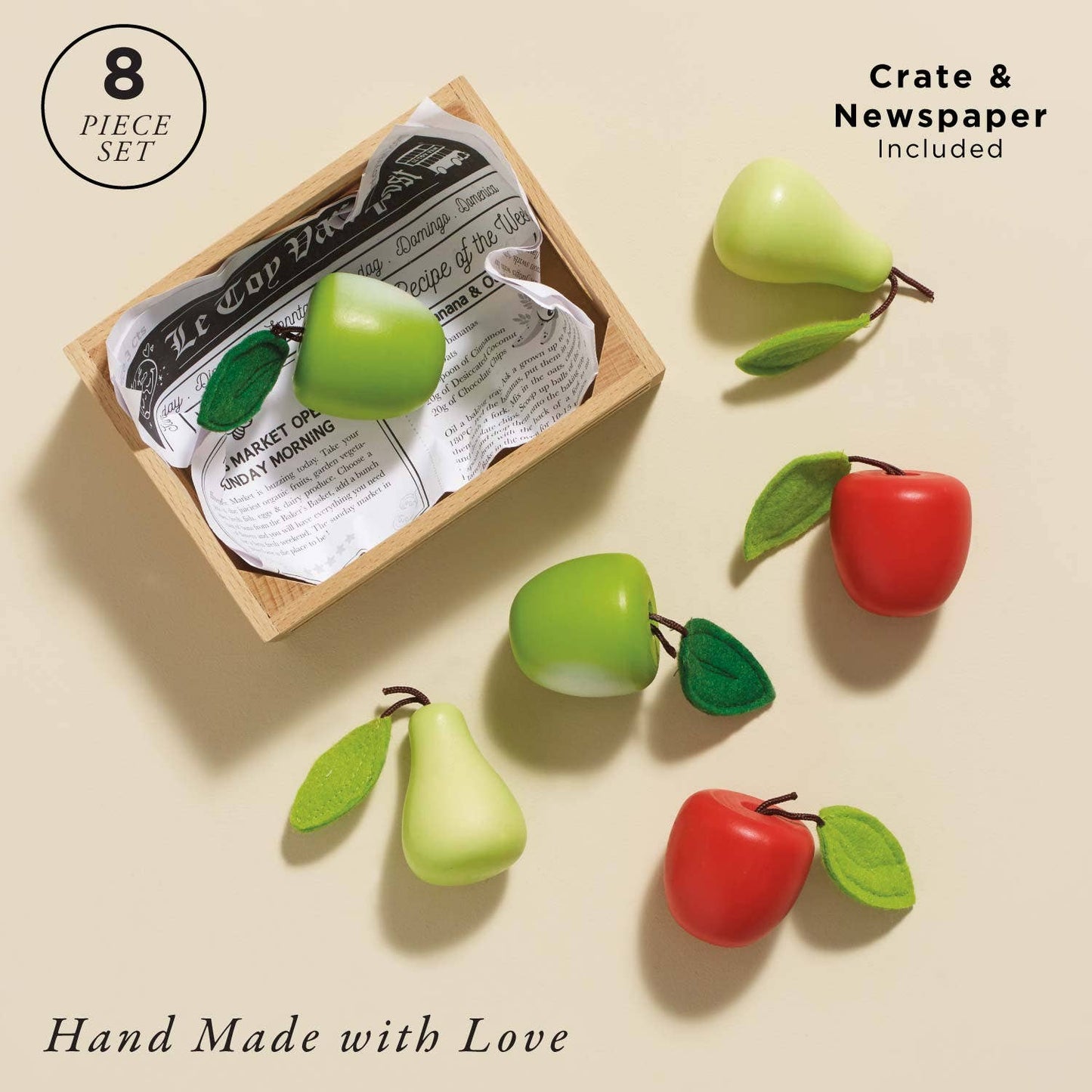 Orchard Fruits Wooden Market Crate Set Children Toddler Toys