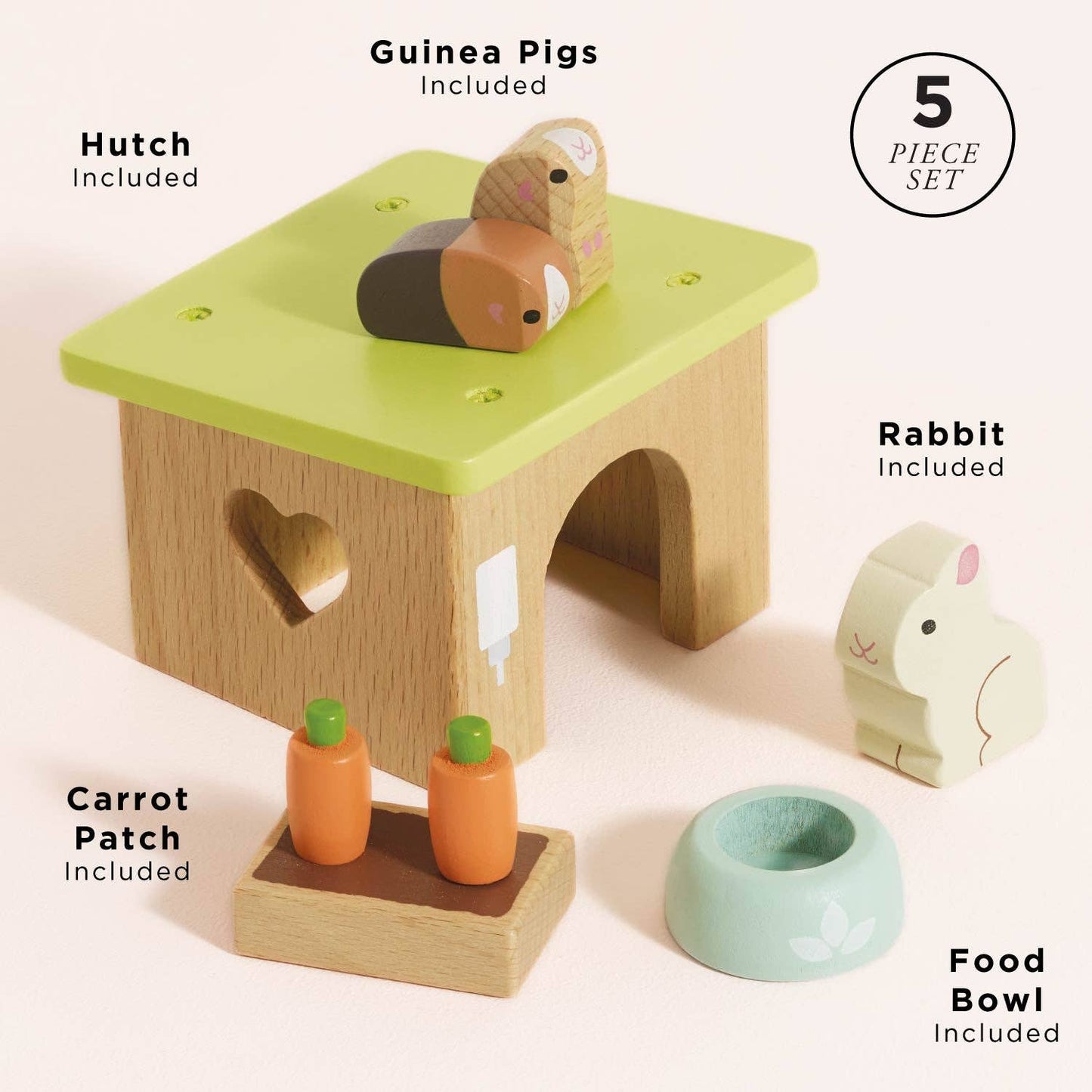 Bunny & Guinea Wooden Pet Set Children Toddler Toys
