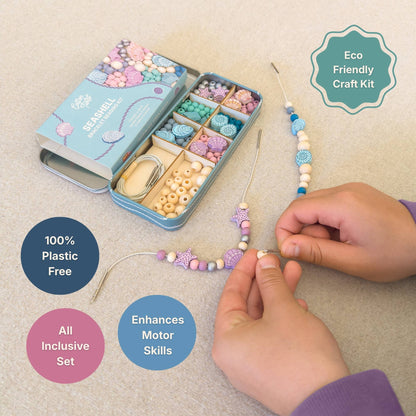Seashell Bracelet Wooden Bead Jewellery Making Friendship Bracelet Kit Childrens
