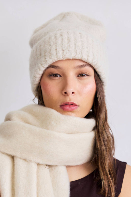 Pebble Beige Beanie Hat Made from 100% Recycled Materials