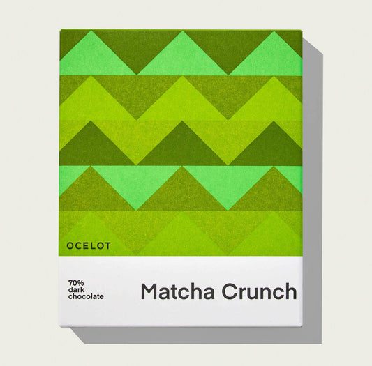 Matcha Crunch - Organic 70% dark chocolate bar, 70g Ocelot
