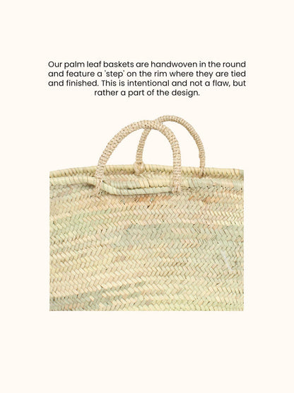 Hand Embroidered Market Basket, Wild Strawberry