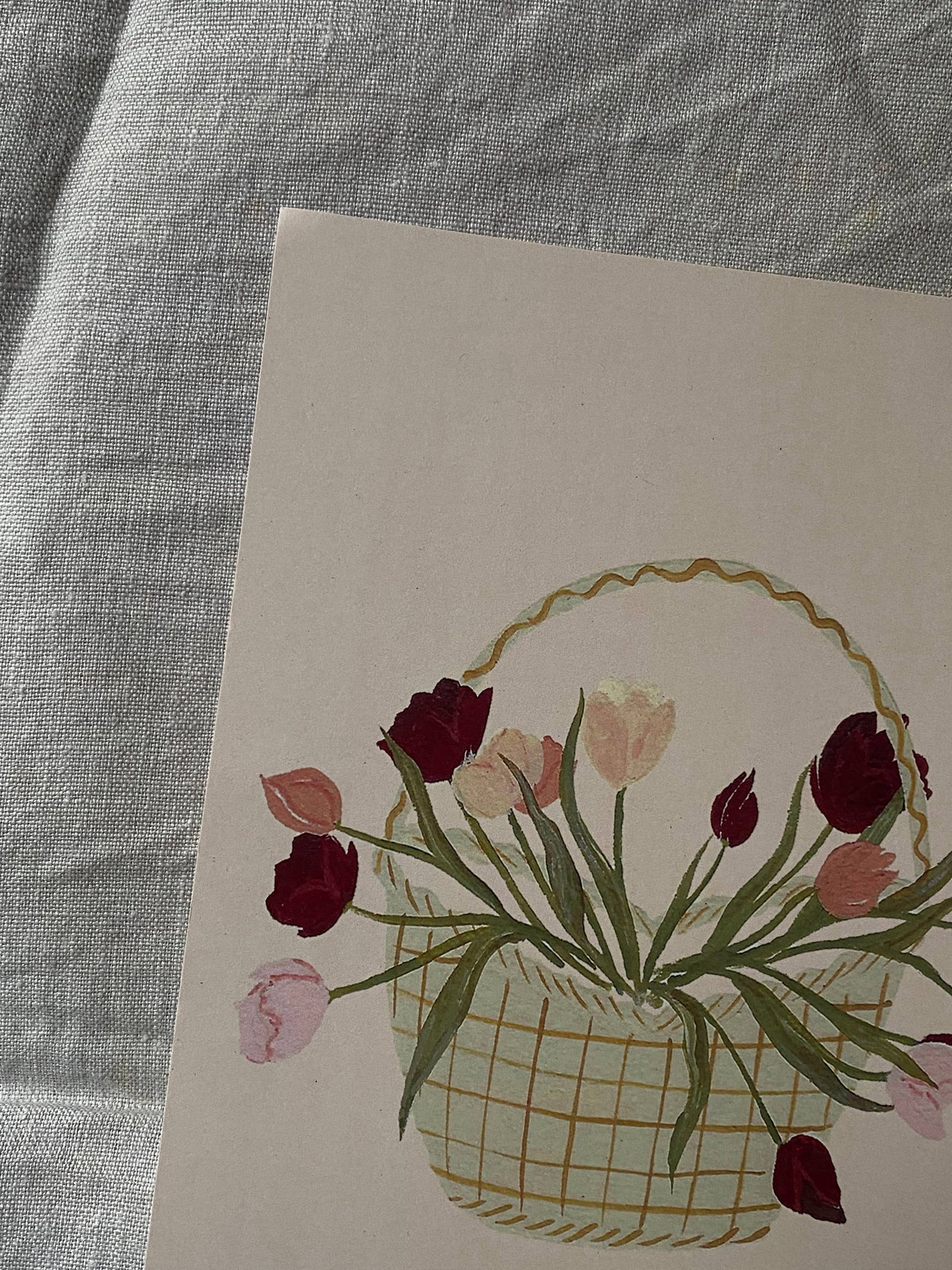 Basket of Tulips - A5 Print