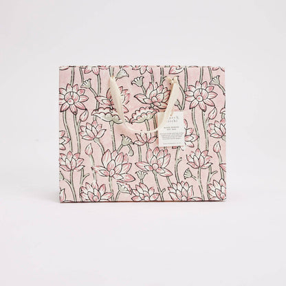 Lotus Pink Earth Medium Block Printed Gift Bags