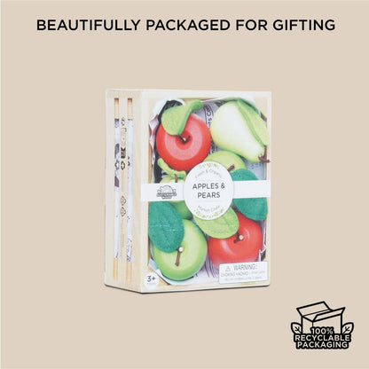 Orchard Fruits Wooden Market Crate Set Children Toddler Toys