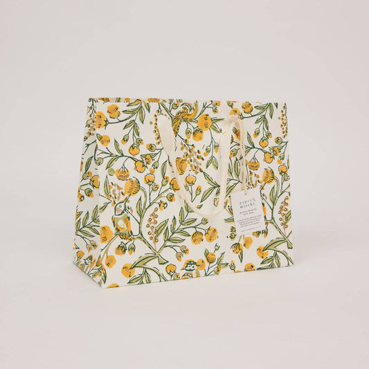 Songbird Sunshine Medium Hand Block Printed Gift Bags
