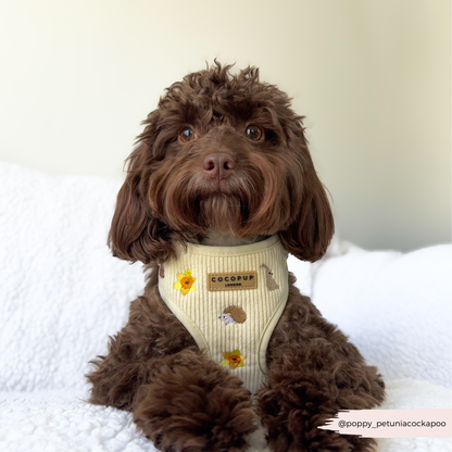 Embroidered Spring Animals Woodland Walkies Adjustable Neck Dog Harness - Cocopup