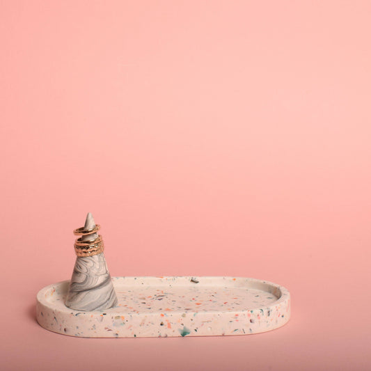 White Terrazzo Trinket Tray