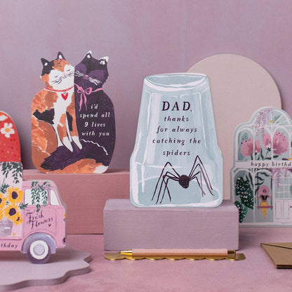 Spider Catching Dad Card Fathers Day Cards