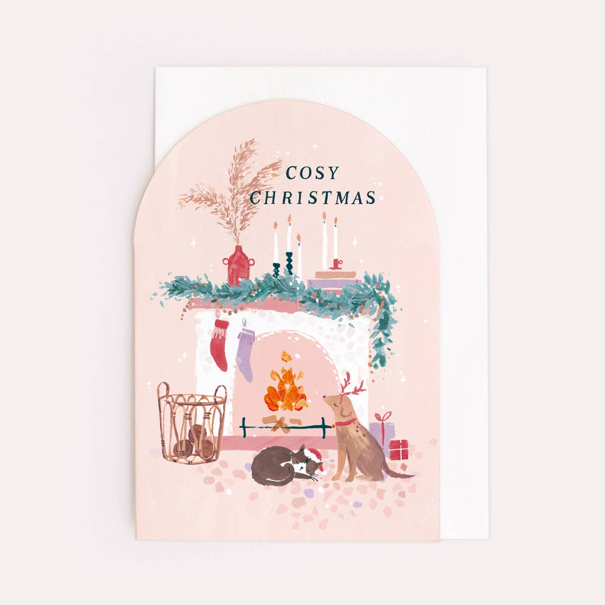 Cosy Fireplace Christmas Card | Holiday Card | Seasonal Card