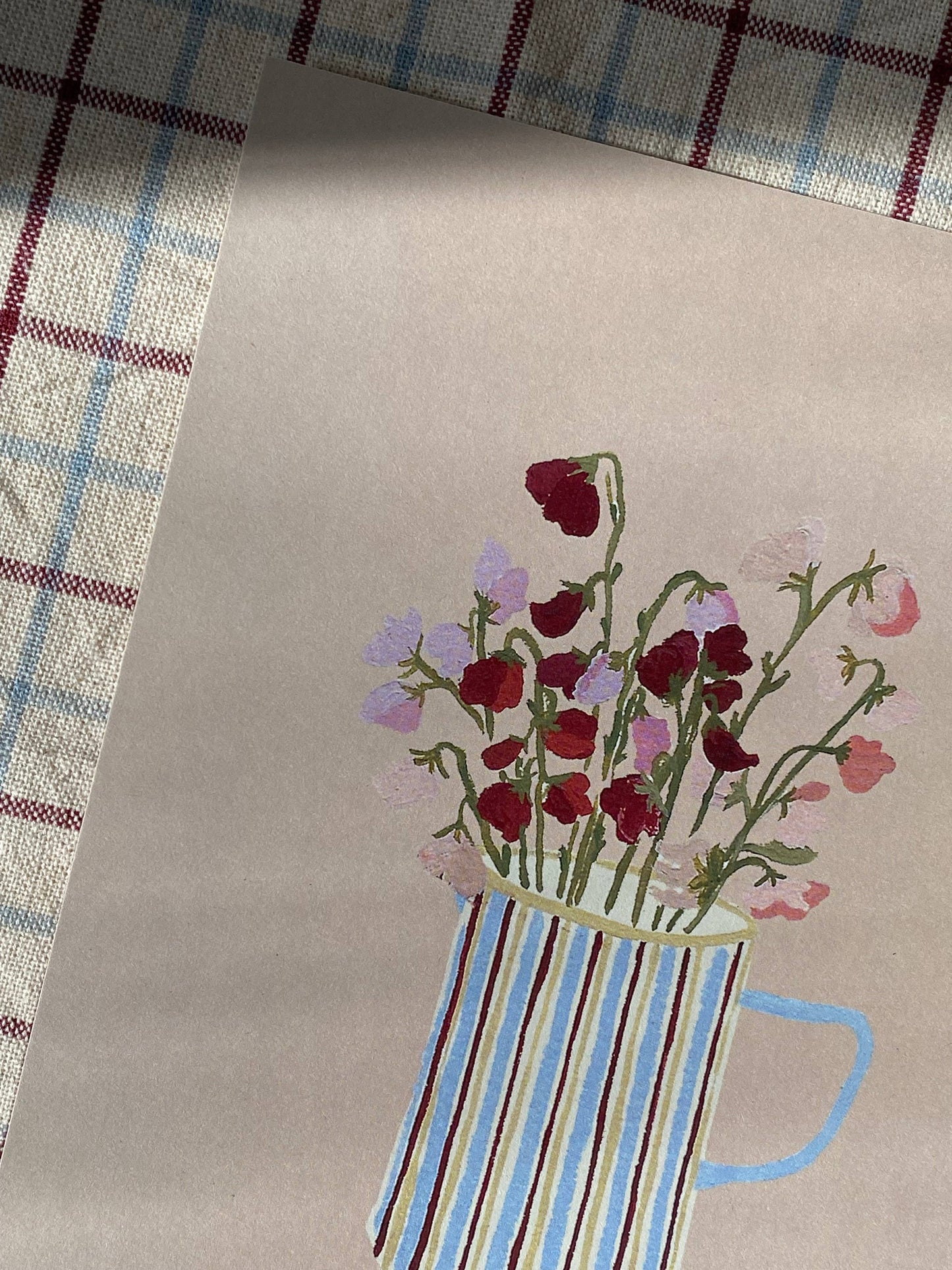 Sweet Peas A5 Gouache Art Print