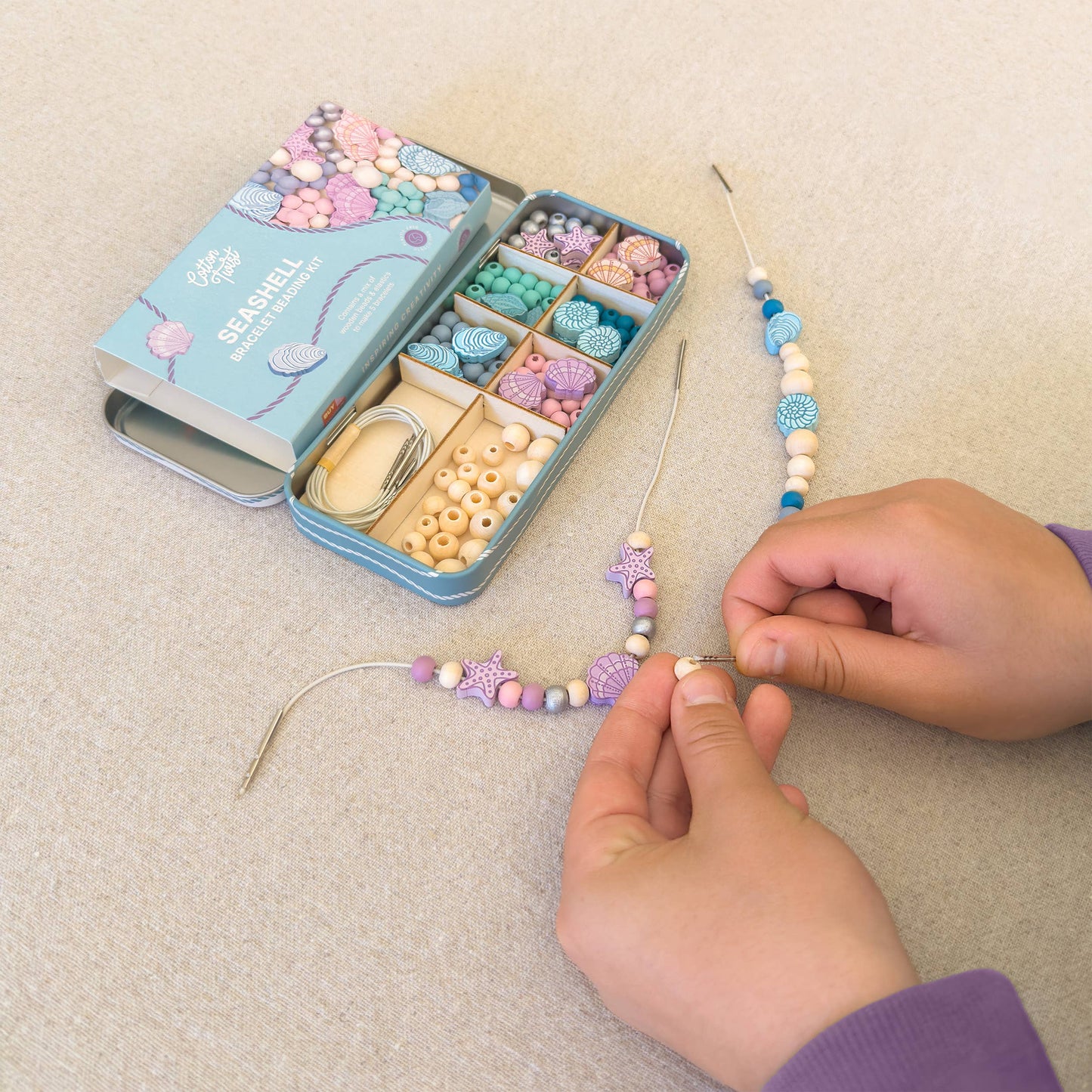 Seashell Bracelet Wooden Bead Jewellery Making Friendship Bracelet Kit Childrens