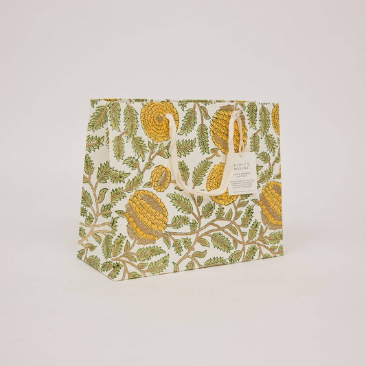 Marigold Sunshine Medium Hand Block Printed Gift Bags