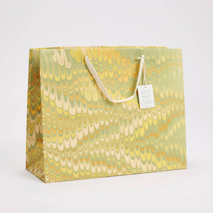 Scallops Yellow Large Hand Marbled Gift Bags