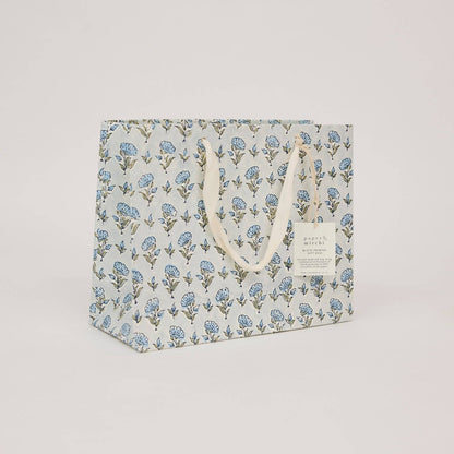 Ditsy Blue Stone Medium Block Printed Gift Bags