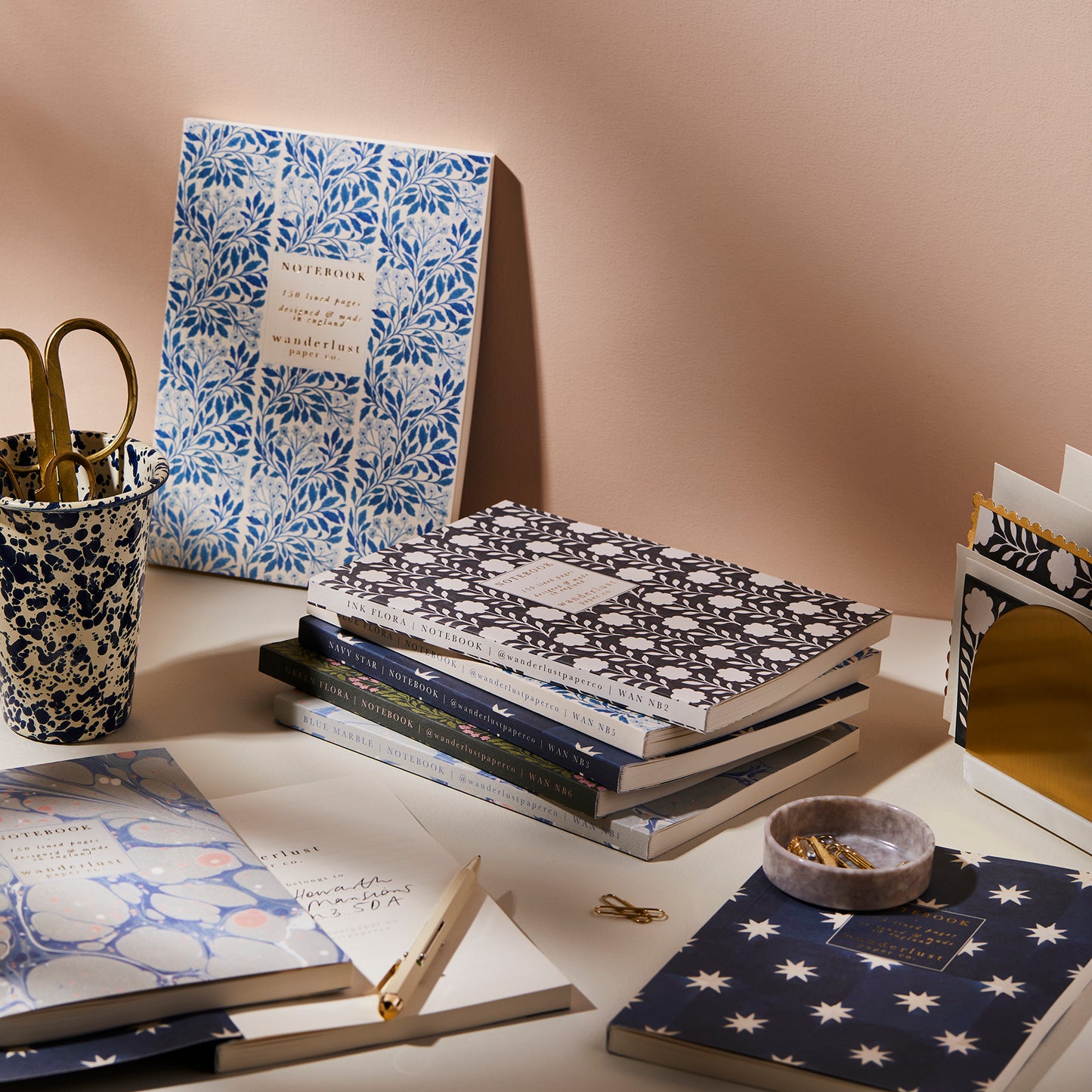 Blue Marbled Notebook