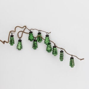 Mini Green Glass Tree Decorations