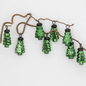 Mini Green Glass Tree Decorations