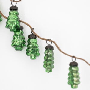 Mini Green Glass Tree Decorations