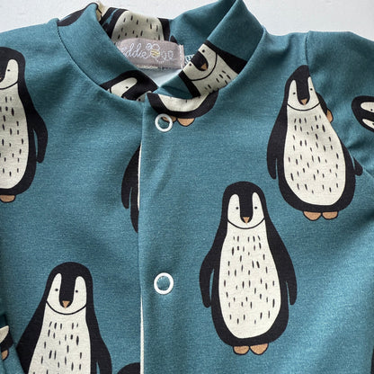 Penguin Christmas Organic Cotton Baby Sleep Suit Onesie