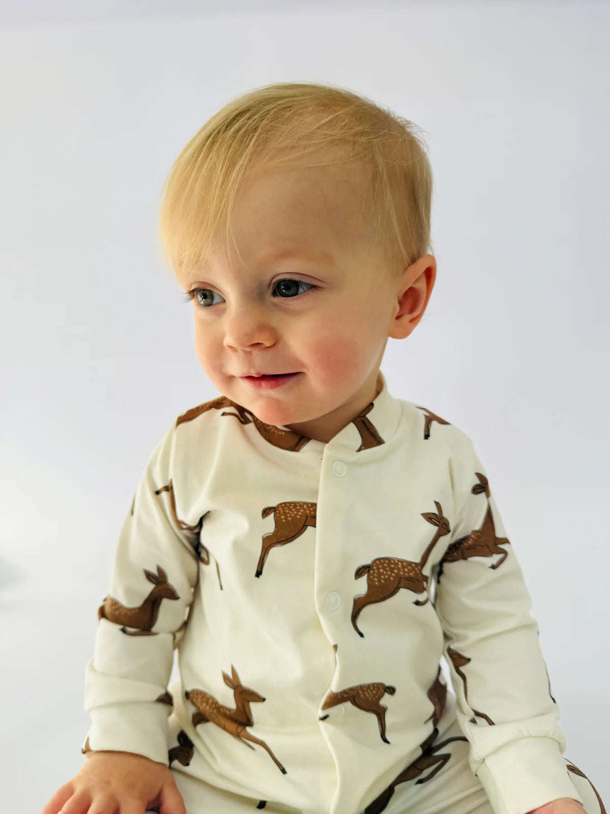 Deer Christmas Organic Cotton Baby Sleep Suit Onesie