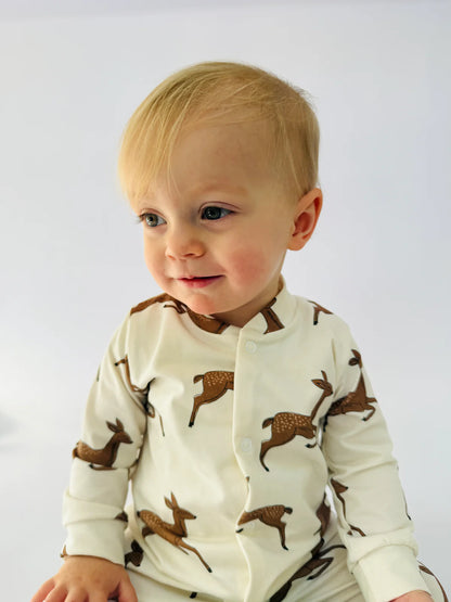 Deer Christmas Organic Cotton Baby Sleep Suit Onesie
