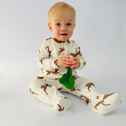 Deer Christmas Organic Cotton Baby Sleep Suit Onesie