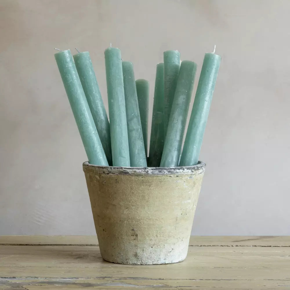Sea Green Rustic Dinner Candle